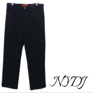 NYDJ Black Tummy Tuck Straight Jean Size 14